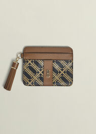 Romina Leather Cardholder, Tan Multi, hi-res