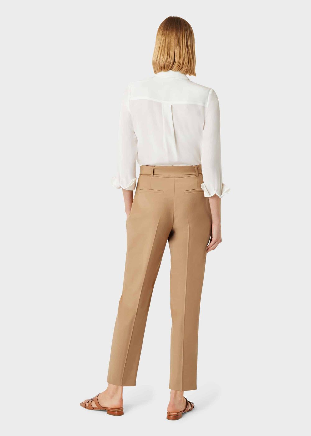 Harrietta Tapered Pants With Wool, Camel, hi-res