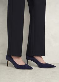 Leila Suede Court Shoes, Midnight, hi-res