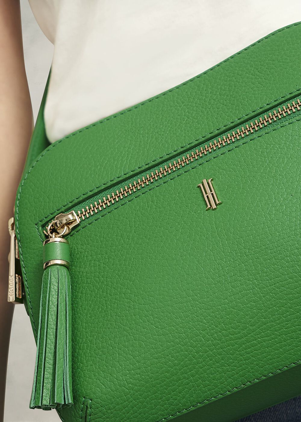 Carlton Leather Crossbody Bag, Laurel Green, hi-res
