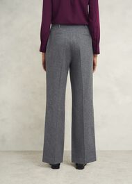 Elsie Wool Blend Wide Pants, Grey, hi-res