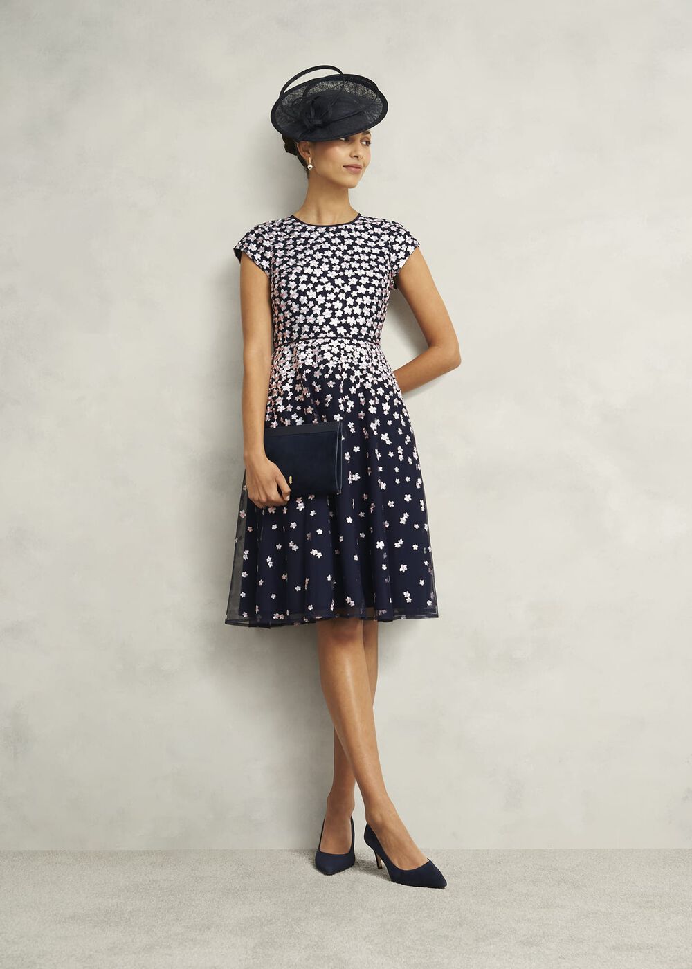 Petite Betty Embroidered Dress, Midnight Pink, hi-res