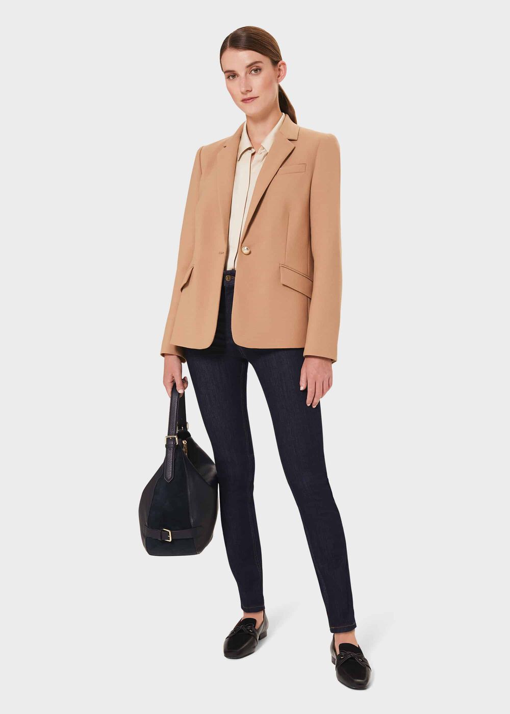 Laurel Wool Blend Blazer, Camel, hi-res