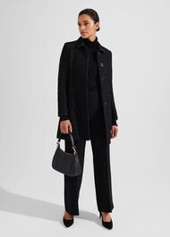 Elaine Tweed Coat With Wool, Black, hi-res
