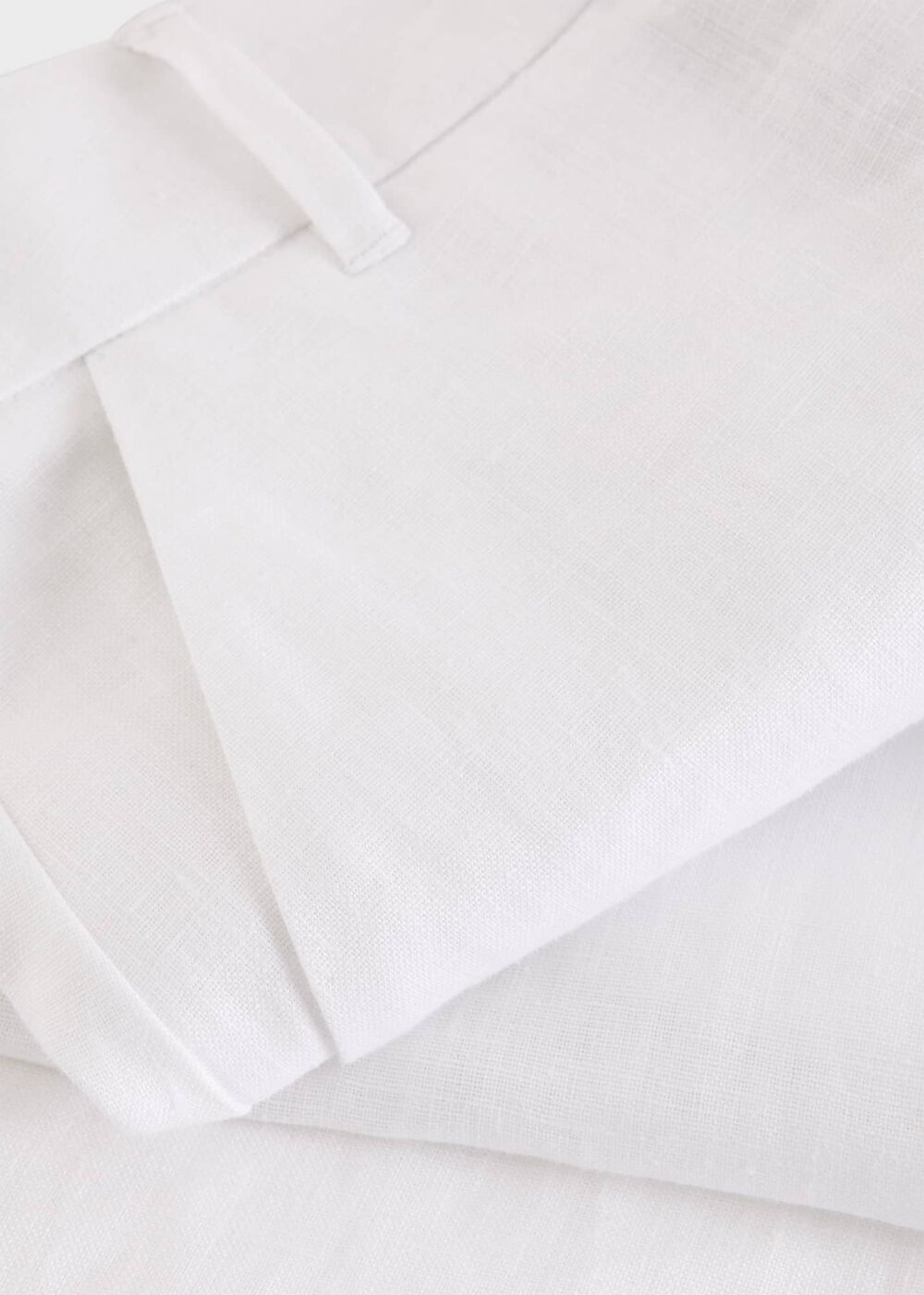 Petite Lynn Linen Pants, White, hi-res