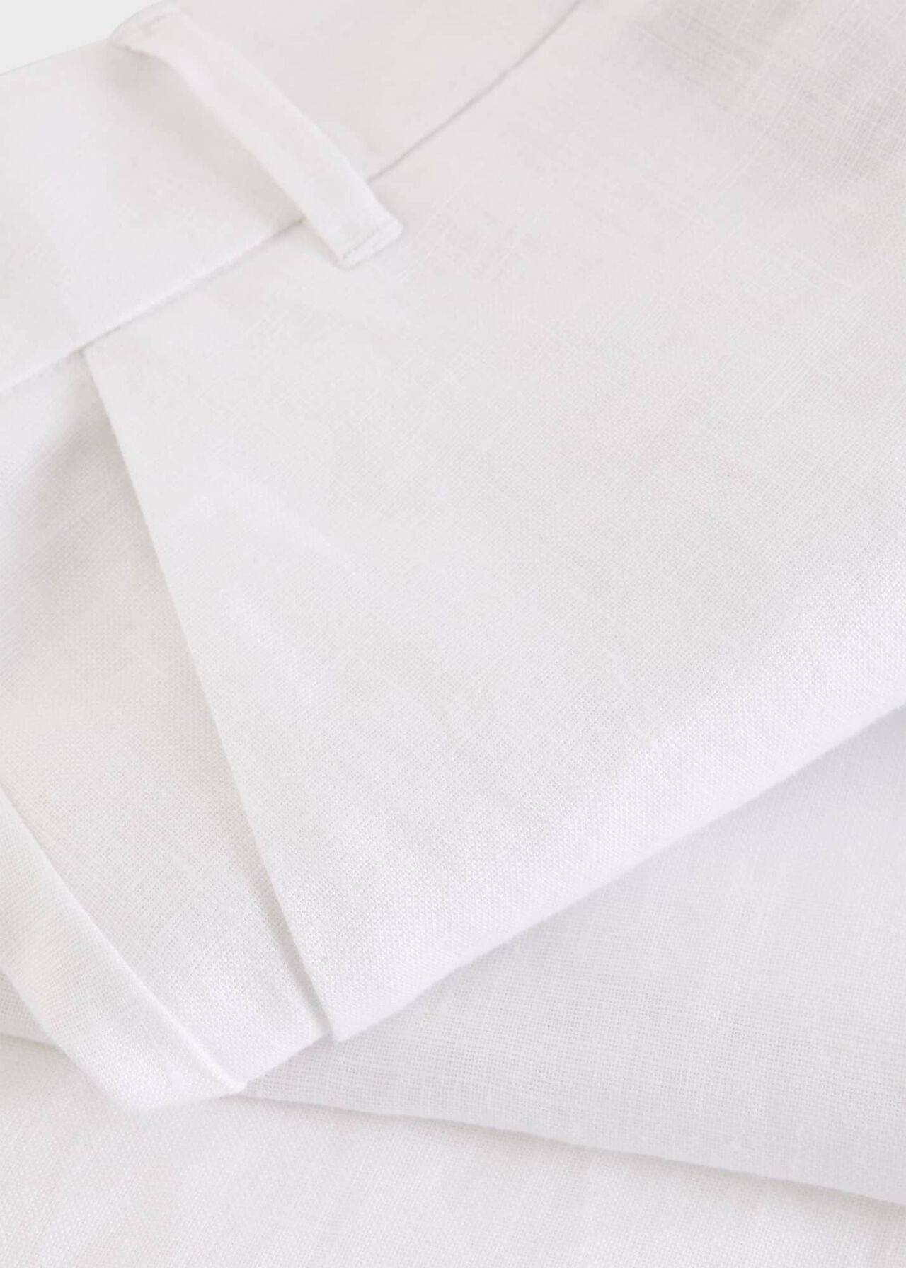 Petite Lynn Linen Pants, White, hi-res