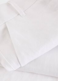 Petite Lynn Linen Pants, White, hi-res