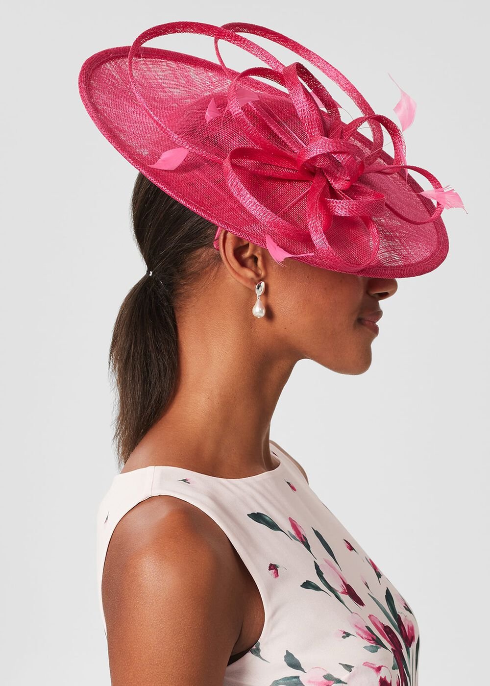 Freya Fascinator, Bright Pink, hi-res