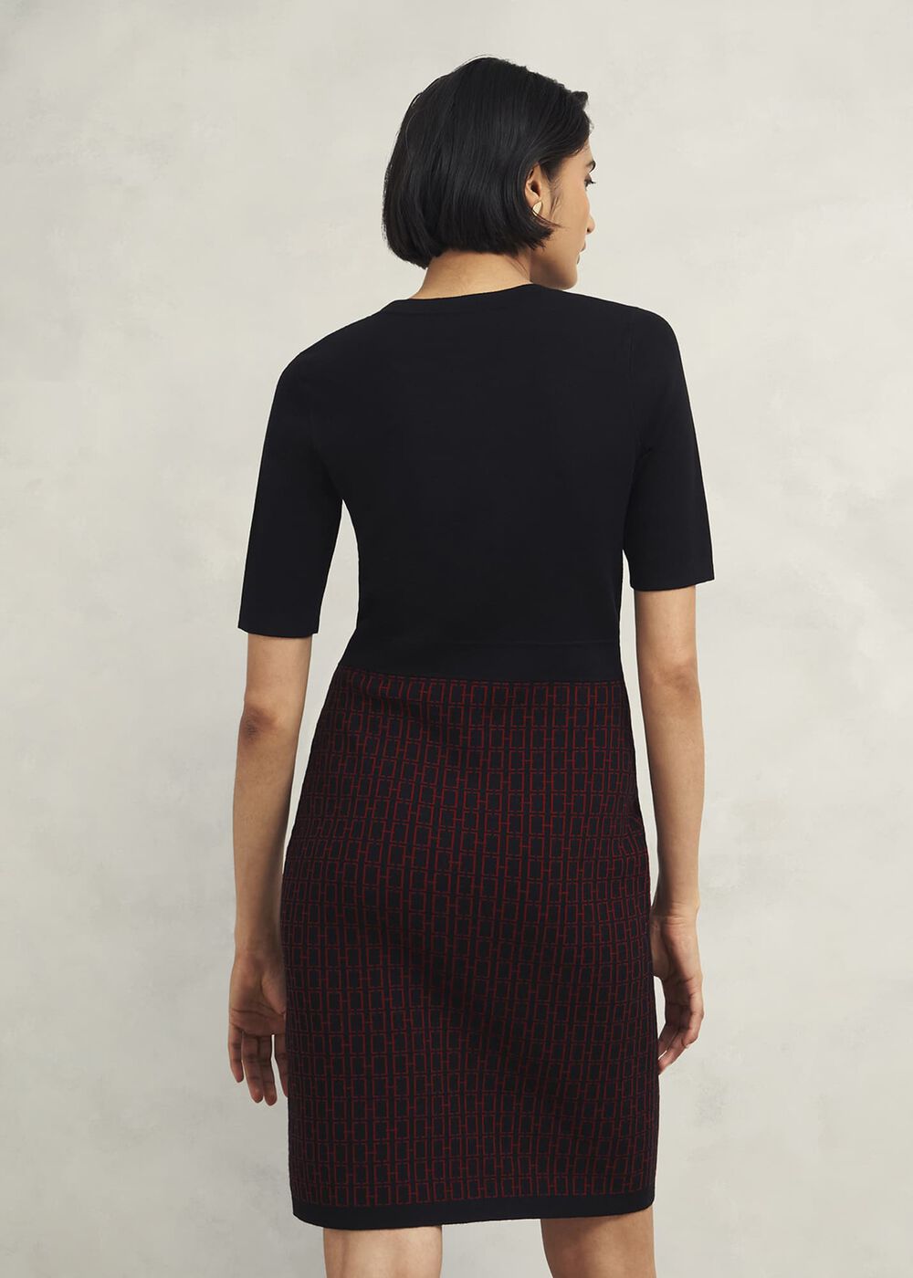 Perrie Knitted Dress, Black Rhubarb, hi-res