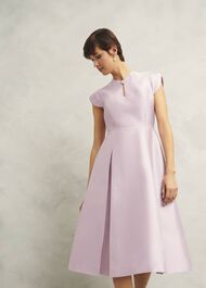 Rhea Wool Silk Dress, Soft Petal Pink, hi-res