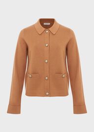 Mora Cotton Wool Knitted Jacket, Classic Camel, hi-res