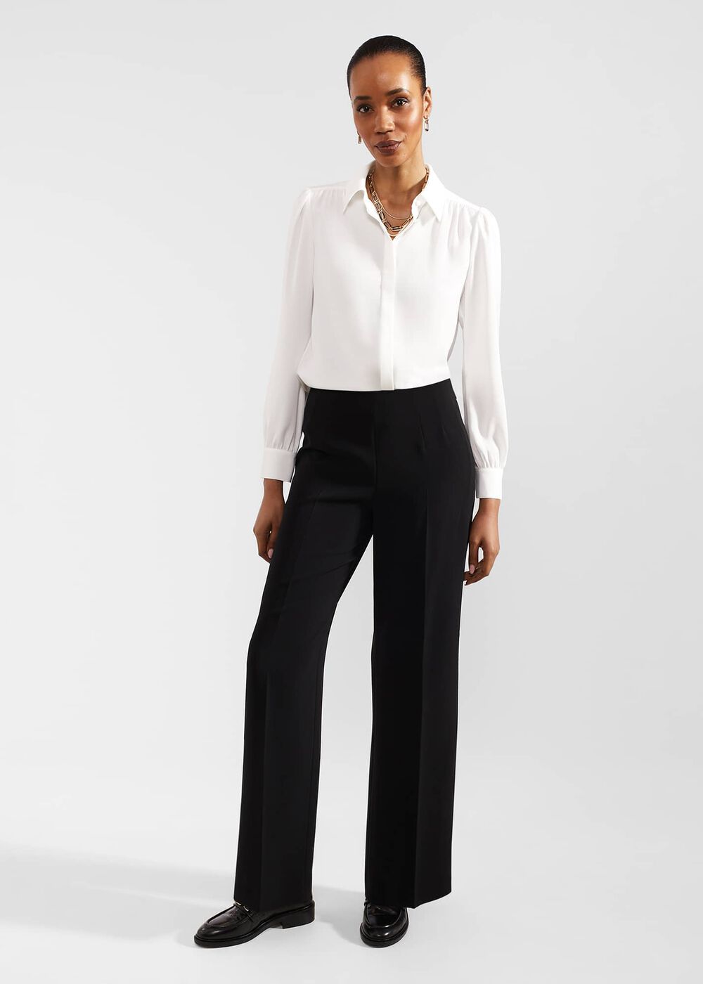 Vanessa Wide Leg Pants, Black, hi-res