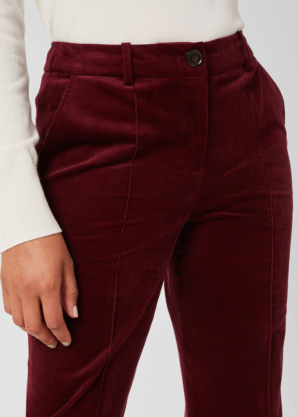Kassandra Cord Pants, Dark Red, hi-res