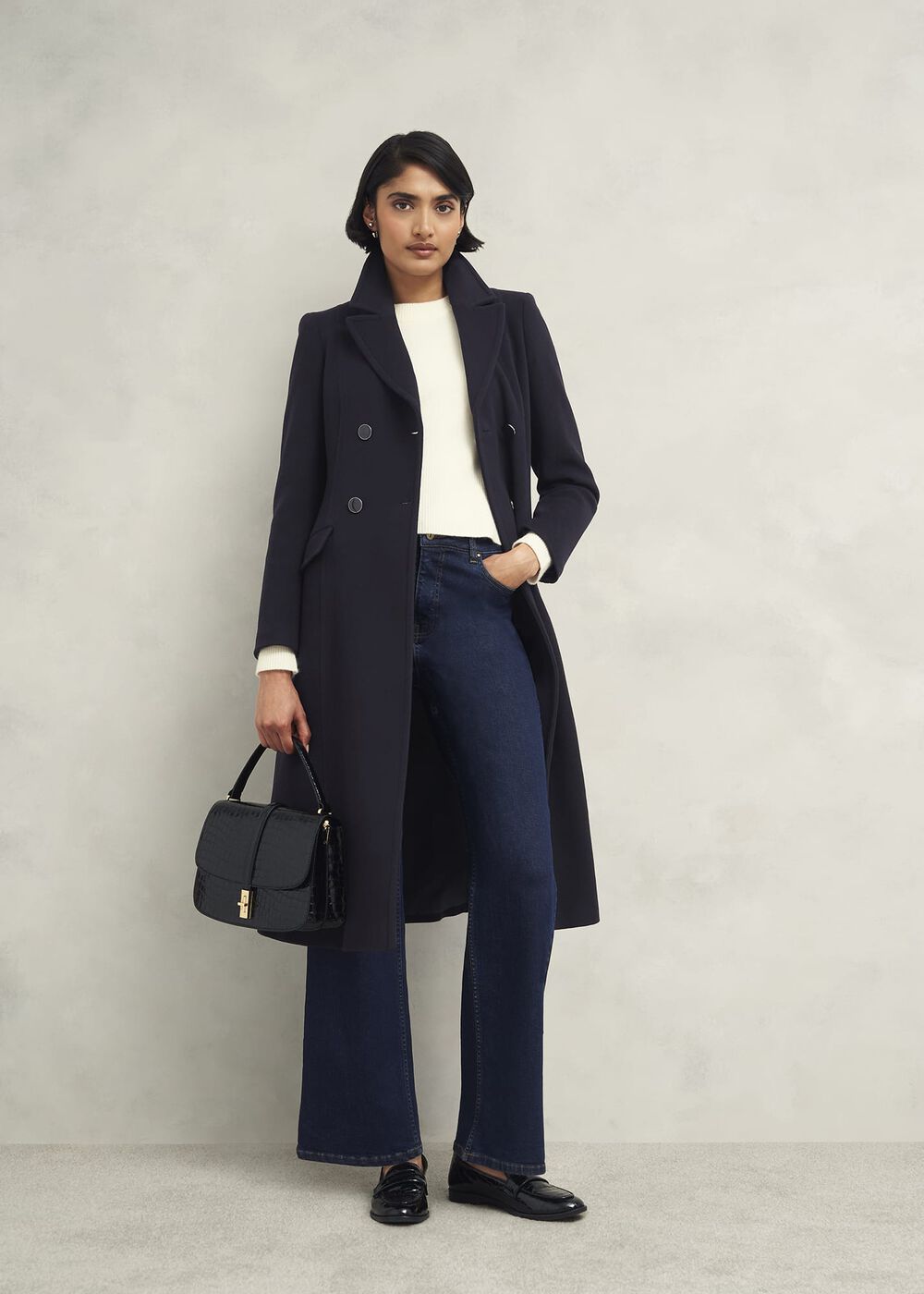 Marlene Wool Blend Coat, Navy, hi-res