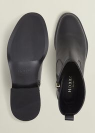 Georgie Leather Ankle Boots, Black, hi-res