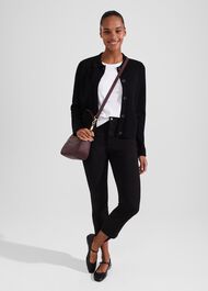 Dawn Cotton Wool Knitted Jacket, Black, hi-res