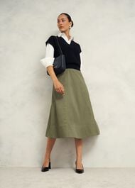 Avril Cotton Skirt, Sage Green, hi-res