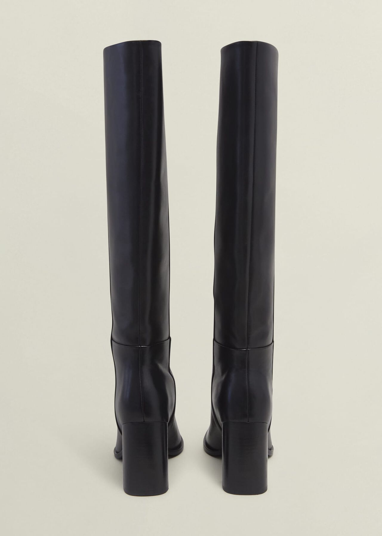 Prim Pull On Leather Boots, Black, hi-res