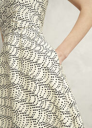 Ruthie Spot Dress, Cream Black, hi-res