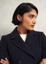 Petite Marlene Wool Blend Coat, Navy, hi-res