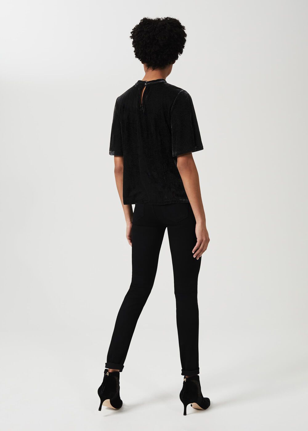 Robyn Velvet Top, Black, hi-res