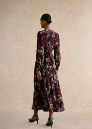 Iford Silk Dress, Onyx Red Multi, hi-res