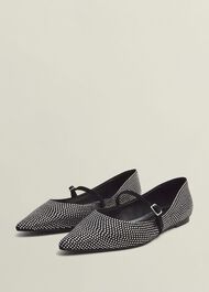 Sabina Jewelled Mary Janes, Silver, hi-res