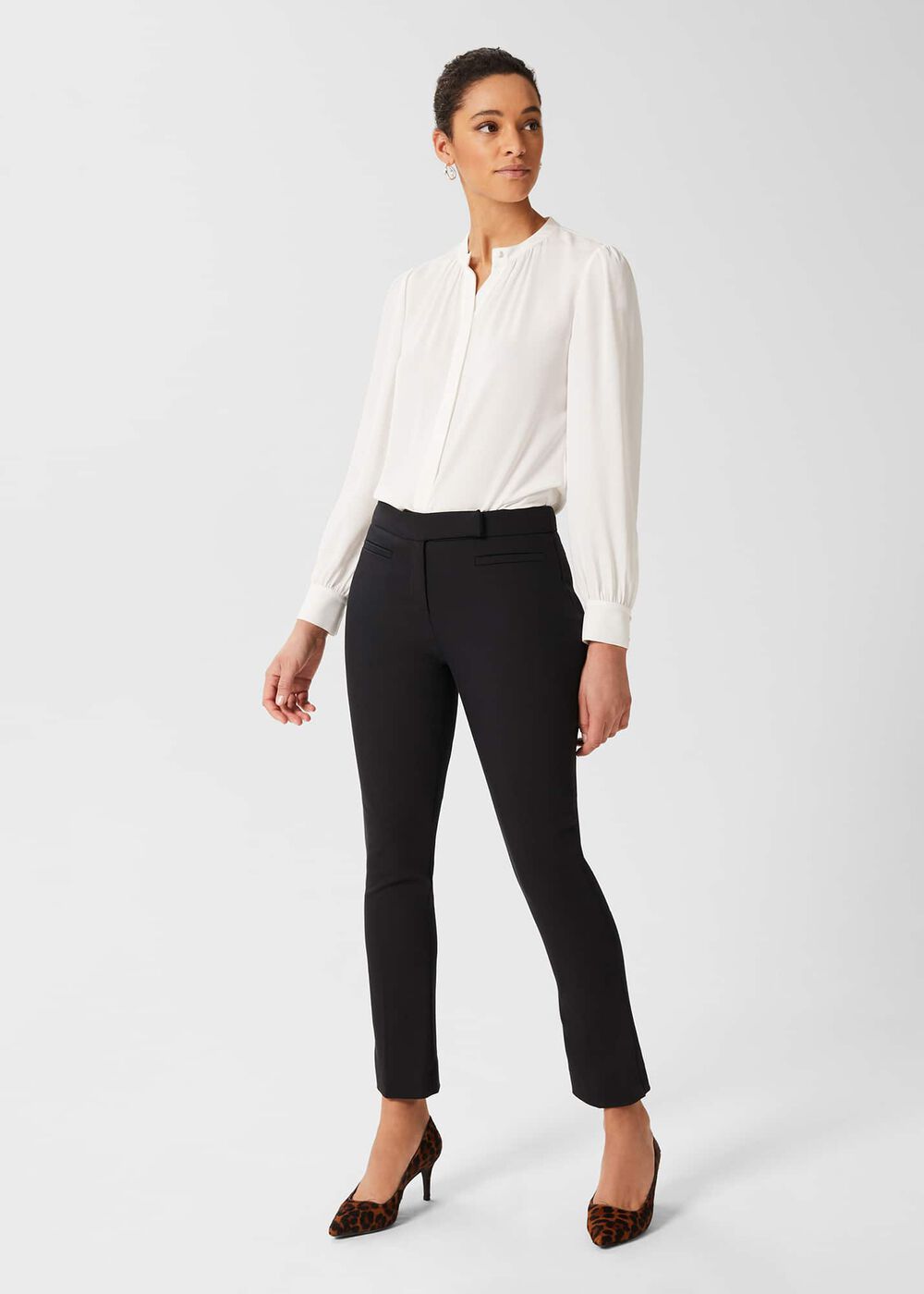 Petite Annie Slim Pants With Stretch, Black, hi-res