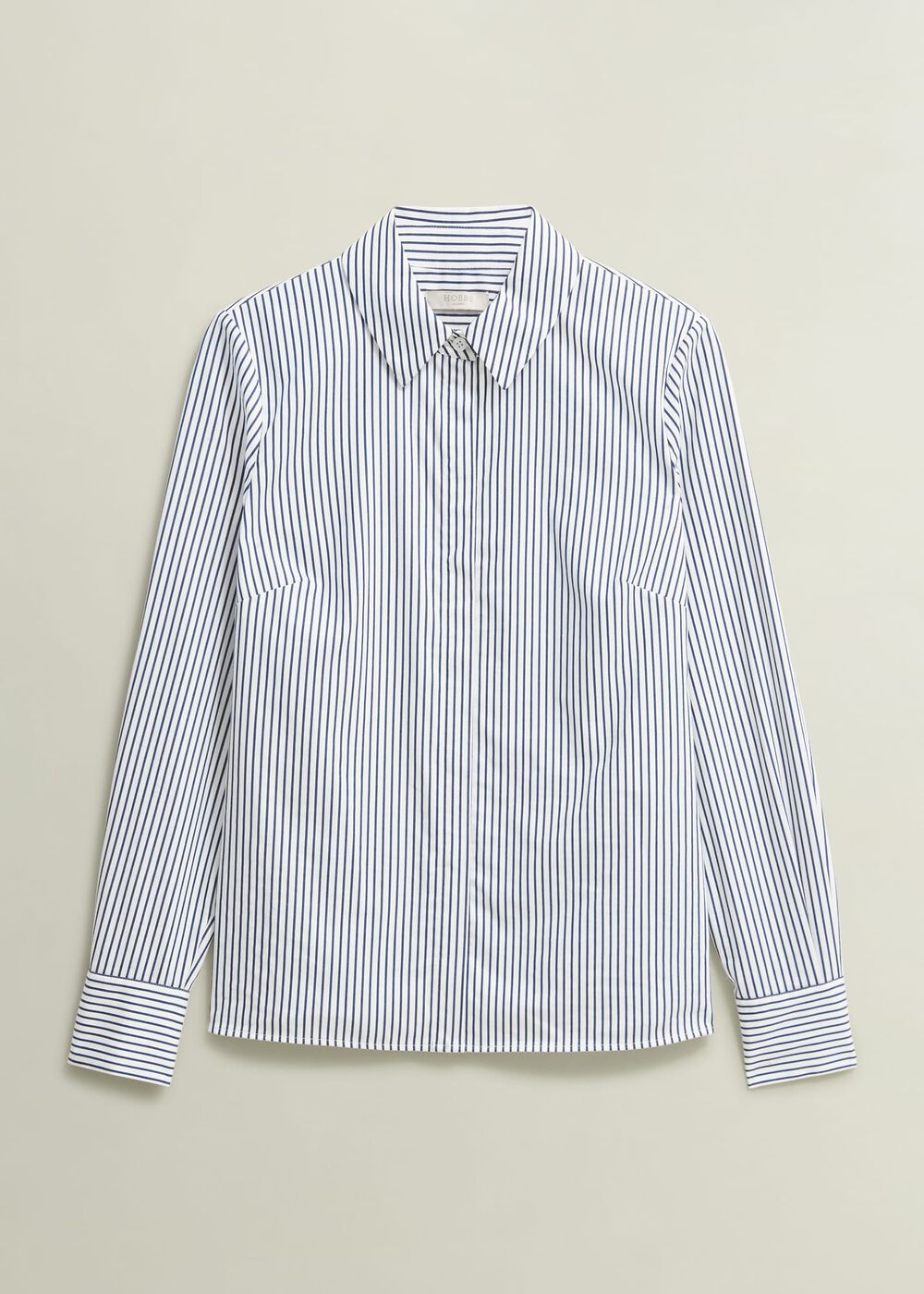 Victoria Cotton Blend Shirt, Blue White, hi-res
