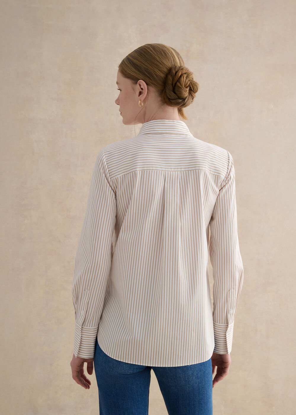 Andra Stripe Shirt, Neutral White, hi-res