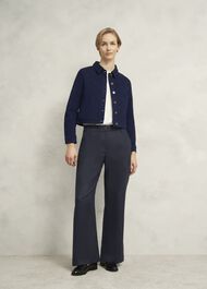 Lynn Linen Trousers, Navy, hi-res