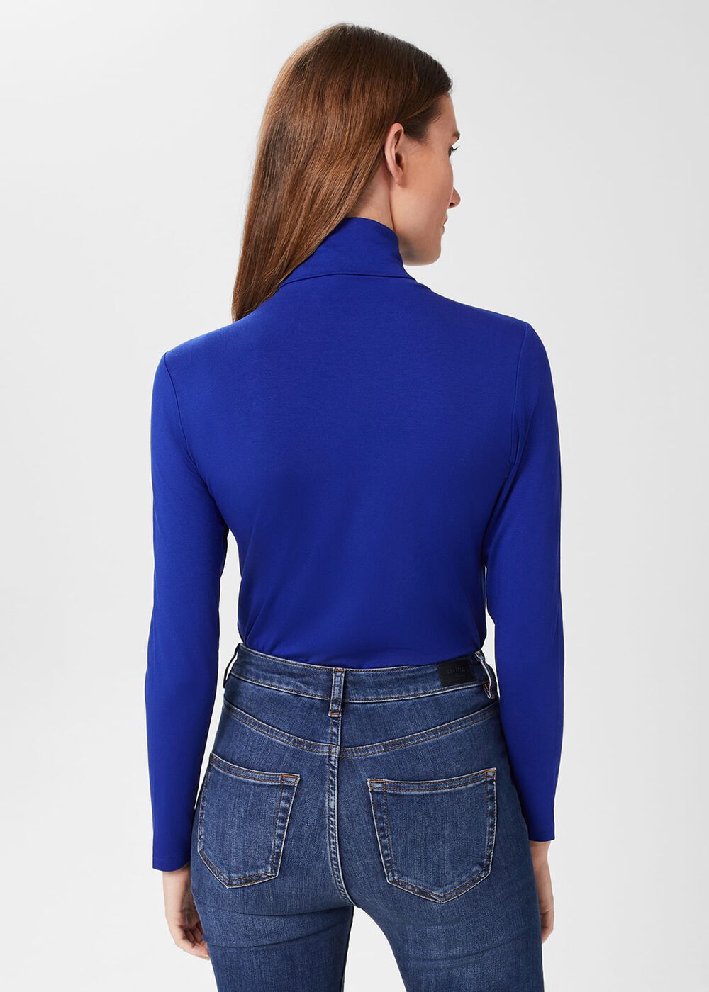 Mischa Roll Neck Top, Cobalt Blue, hi-res
