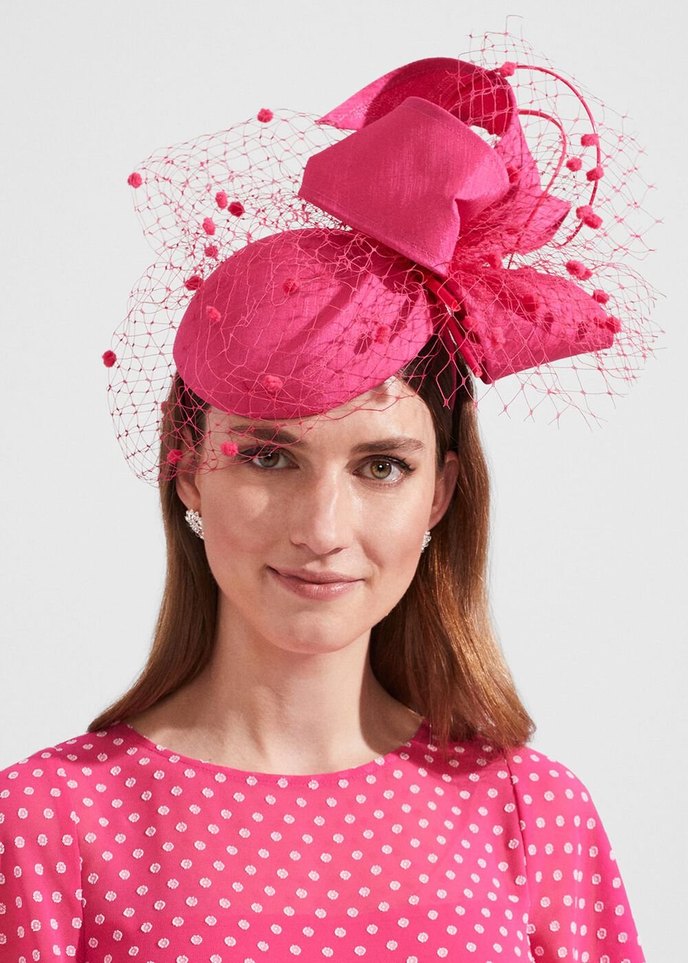 Areila Fascinator, Bright Pink, hi-res