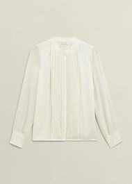 Carina Pleated Top, Ivory, hi-res