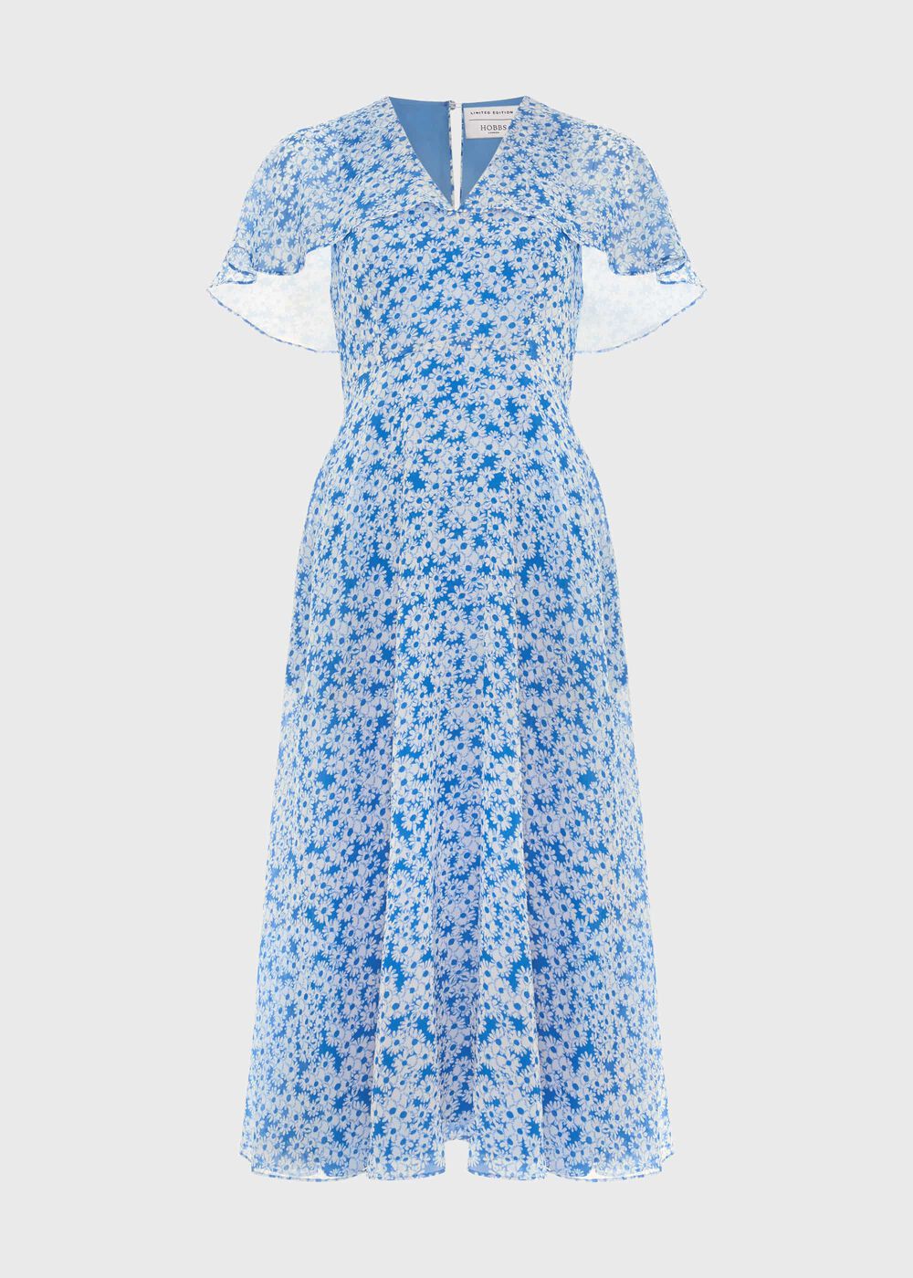 Forbury Paris Midi Dress, Blue Ivory, hi-res