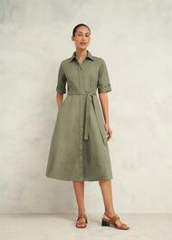 Riley Cotton Dress, Sage Green, hi-res