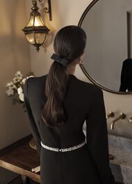 Joelle Bow Hair Clip, Black, hi-res