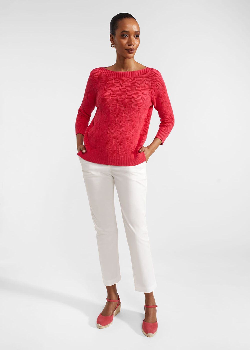 Laney Cotton Sweater, Rouge Pink, hi-res