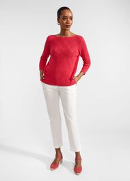 Laney Cotton Sweater, Rouge Pink, hi-res
