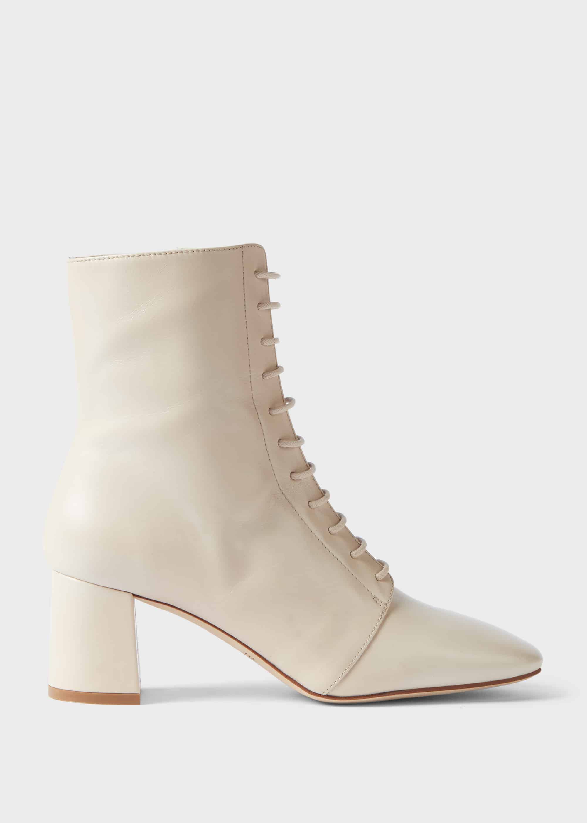lace up block heel boot