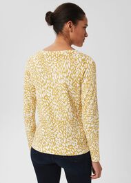 Pamela Cotton Printed Sweater, Olive Ivory, hi-res