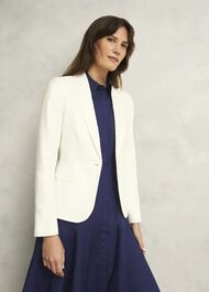Petite Lilah Cotton Dress, Rich Navy Blue, hi-res