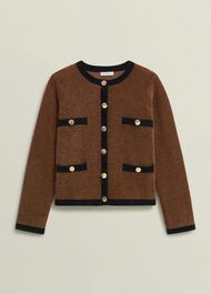 Bryony Knitted Jacket, Toffee Black, hi-res