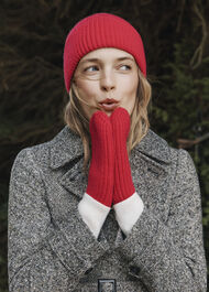 Philipa Knit Hat With Wool , Red, hi-res