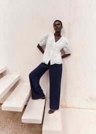 Chiara Broderie Blouse, Hobbs White, hi-res