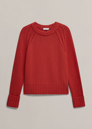 Sukey Cotton Sweater, Pepper Red, hi-res