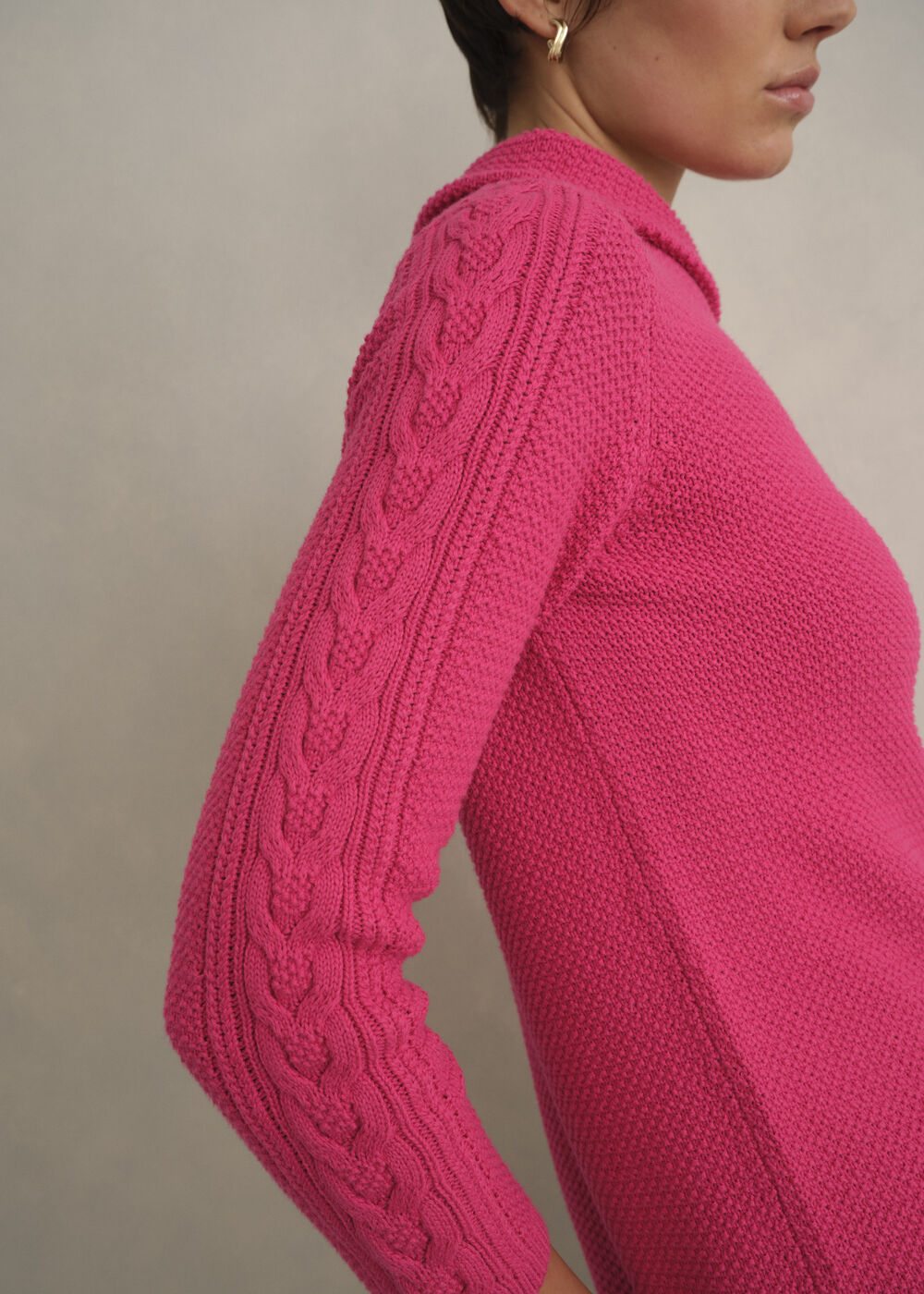Camilla Cotton Sweater, Soft Berry Pink, hi-res
