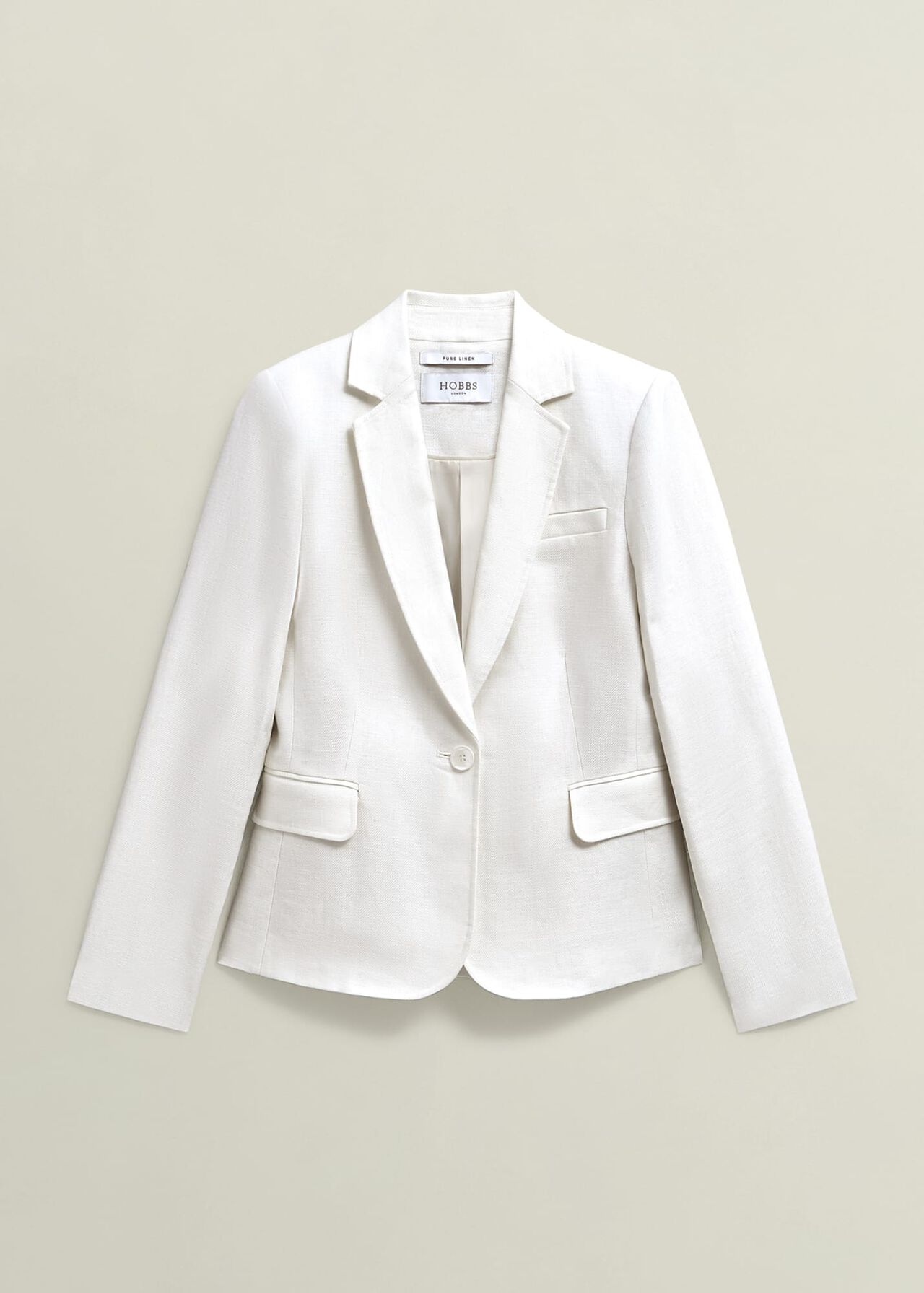 Blake Linen Jacket, Ivory, hi-res