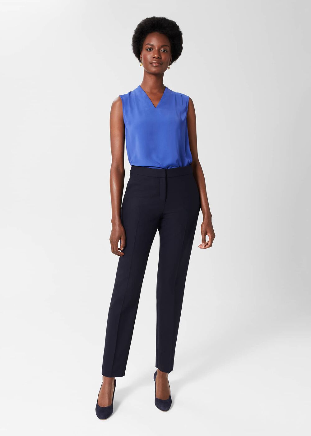 Gael Wool Blend Pants, Navy, hi-res