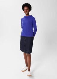 Audrey Wool Cashmere Sweater, Rich Cobalt, hi-res